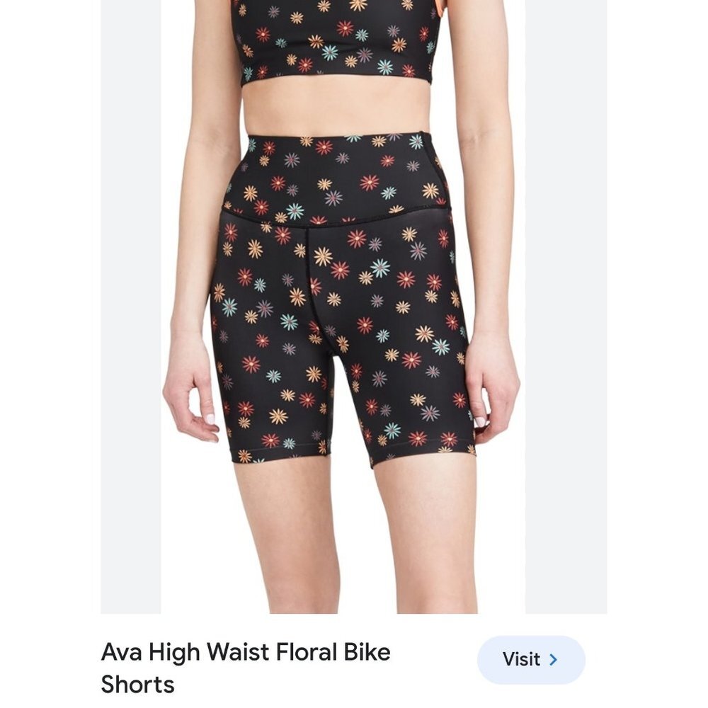 Split 59 Ava High Waist floral bike shorts sz S